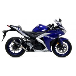 ARROW THUNDER EXHAUST YAMAHA YZF-R3 2015-2016, DARK ALUMINUM/CARBON, APPROVED