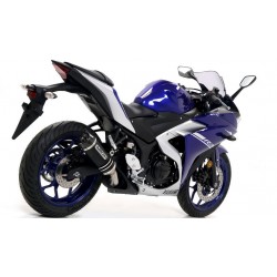 ARROW THUNDER EXHAUST YAMAHA YZF-R3 2015-2016, DARK ALUMINUM/CARBON, APPROVED