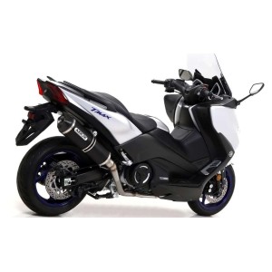 IMPIANTO DI SCARICO COMPLETO ARROW THUNDER YAMAHA T-MAX 530 2017-2019, ALLUMINIO DARK/CARBONIO, CATALIZZATO