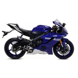 ARROW THUNDER EXHAUST YAMAHA R6 2017-2020, DARK ALUMINUM/CARBON, APPROVED