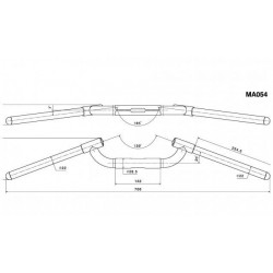 HANDLEBAR RIZOMA RACE BACK DIAMETER 22-29 MM (HEIGHT 32 MM)