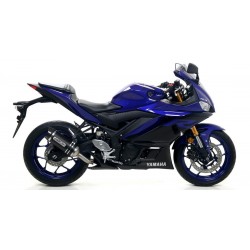 ARROW THUNDER EXHAUST YAMAHA YZF-R3 2019-2020, DARK ALUMINUM/CARBON, APPROVED