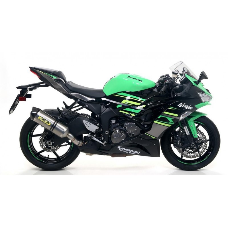 TERMINALE ARROW RACE-TECH KAWASAKI ZX-6R 636 2019-2020, TITANIO/CARBONIO, OMOLOGATO