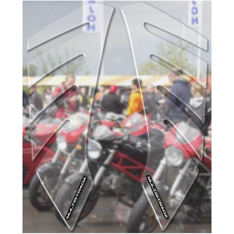 PEGATINAS 3D PROTECTORES LATERALES DEPÓSITO DUCATI MULTISTRADA 1260 ENDURO 2019-2021, TRANSPARENTE
