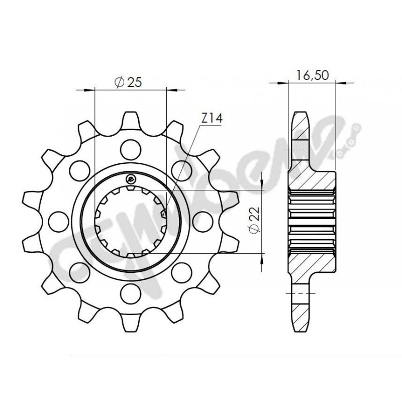 STEEL FRONT SPROCKET FOR 520 CHAIN DUCATI SCRAMBLER 1100 2018-2019 (14/15 TEETH)