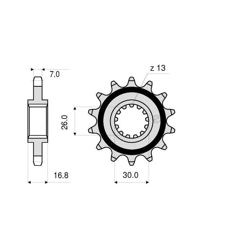 PIGNONE IN ACCIAIO PER CATENA 525 HONDA HORNET 600 2007-2013, CBR 900 RR 1996-1999, CBF 600 N 2008-2010