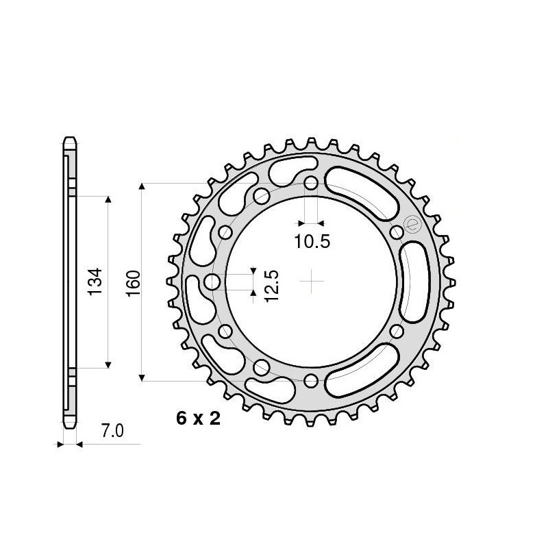 CORONA DE ACERO PARA CADENA 525 HONDA CBR 1000 RR 2017-2019