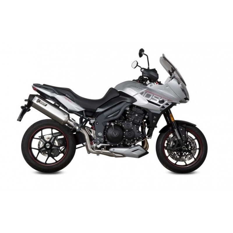 TERMINALE MIVV SPEED EDGE PER TRIUMPH TIGER SPORT 1050 2017-2020*, OMOLOGATO ACCIAIO/CARBONIO