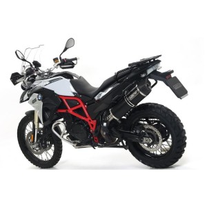 TERMINALE ARROW MAXI RACE-TECH BMW F 800 GS 2017-2018*, ALLUMINIO DARK/CARBONIO, OMOLOGATO