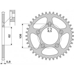 CORONA DE ACERO PARA CADENA 520 APRILIA RS 125 1998-2005