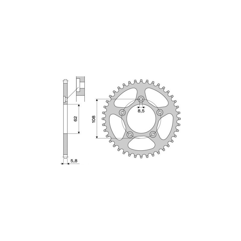 CORONA DE ACERO PARA CADENA 520 APRILIA RS 125 1998-2005