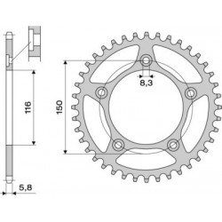 ALUMINIUM-KETTENRAD FÜR KETTE 520 APRILIA RS 250