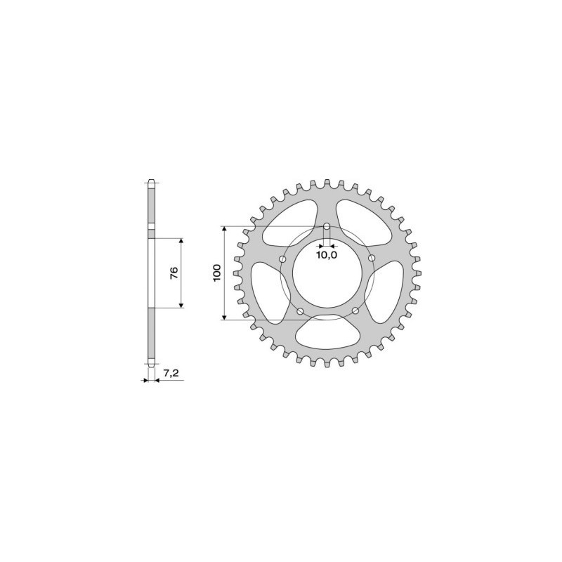 STAHL-KETTENRAD FÜR KETTE 525 BENELLI