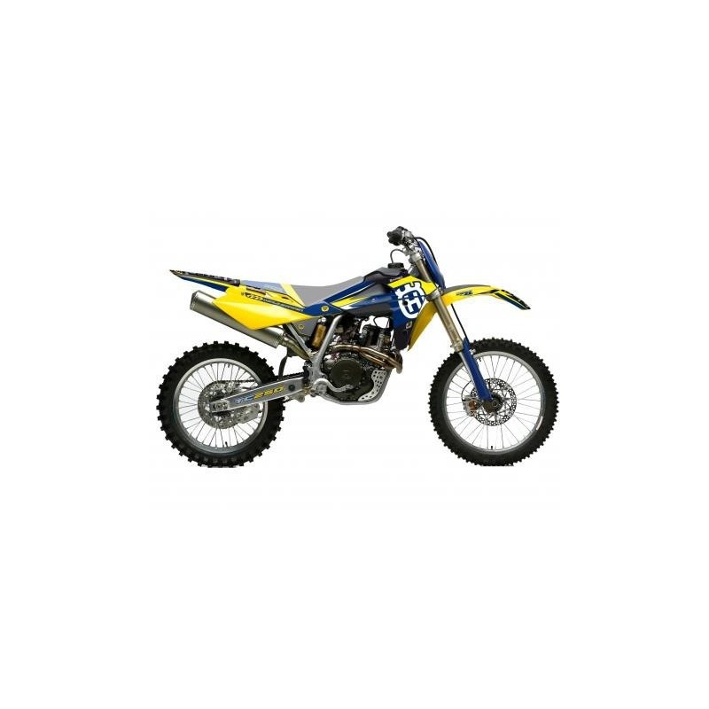 STICKERS KIT + BLACKBIRD SEAT COVER DREAM 4 GRAPHIC HUSQVARNA TE/TC 250/450/510 2005-2007 YELLOW