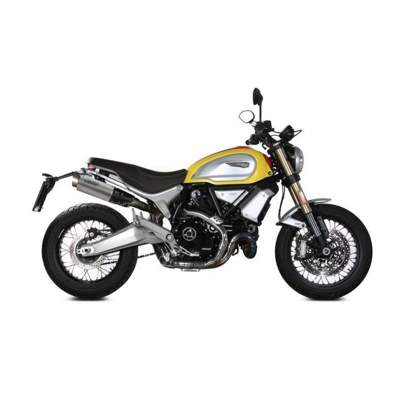 PAIR OF MIVV HEXAUST GP PRO DUCATI SCRAMBLER 1100 SPECIAL 2018-2019, APPROVED TITANIUM