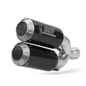 PAIR OF MIVV HEXAUST MK3 KTM 1290 SUPER DUKE R 2014-2019, APPROVED CARBON