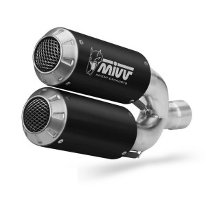 PAIR OF MIVV HEXAUST MK3 KTM 1290 SUPER DUKE R 2014-2019, APPROVED BLACK