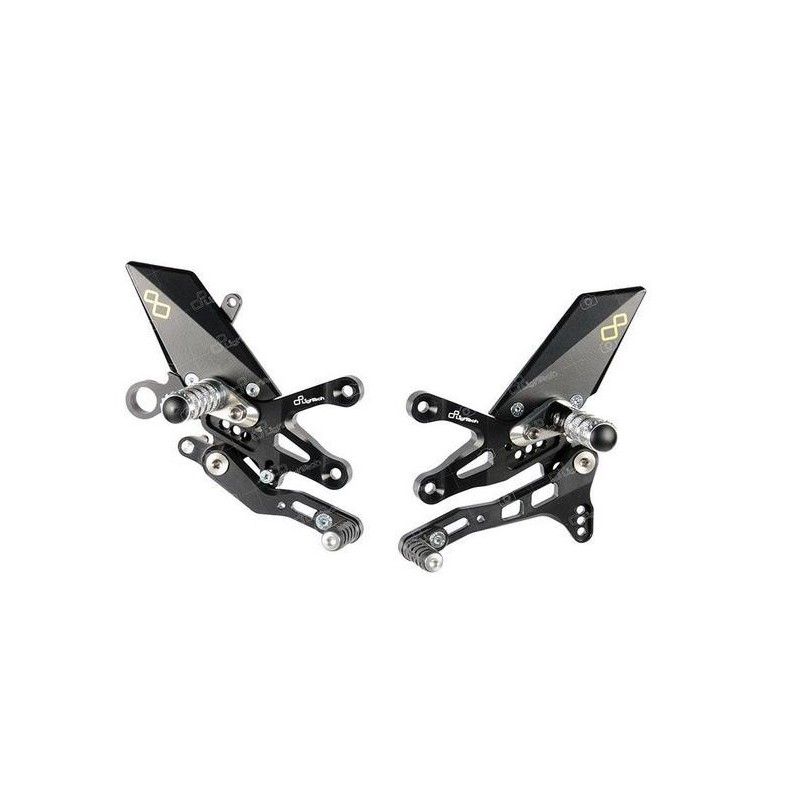 PEDANE ARRETRATE REGOLABILI LIGHTECH CON POGGIAPIEDI FISSI APRILIA TUONO V4 1100 FACTORY 2015-2017*