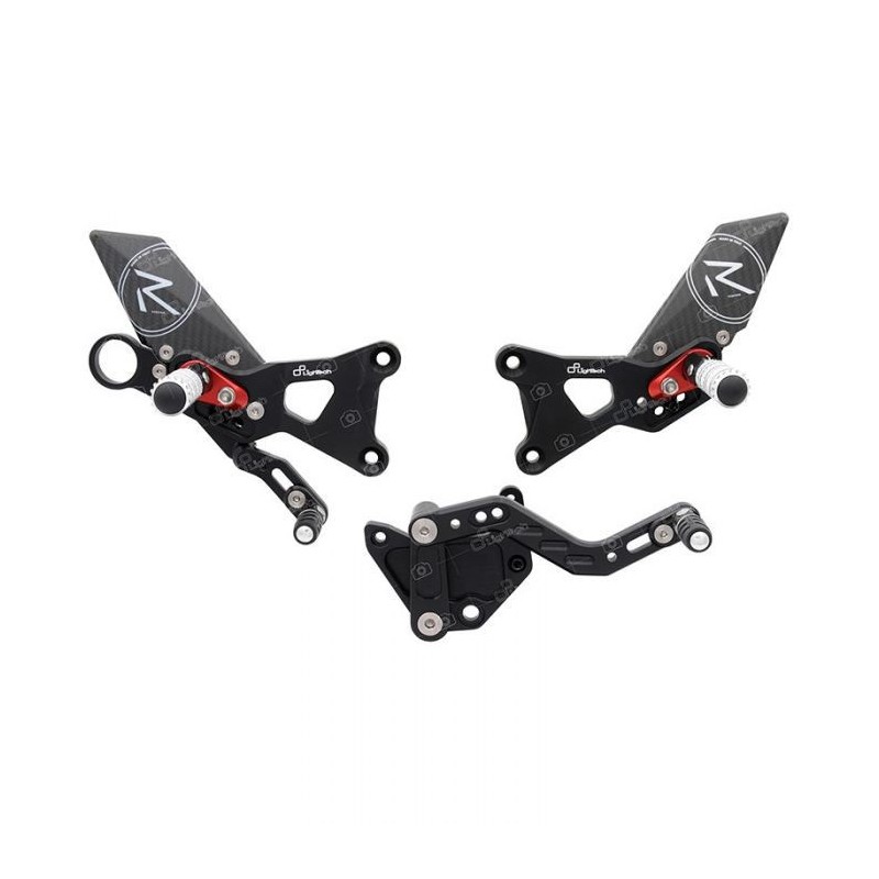 ESTRIBERAS TRASERAS REGULABLES LIGHTECH VERSION R CON ESTRIBERAS ARTICULADAS BMW S 1000 RR 2009-2014 (CAJA DE CAMBIOS DE MA