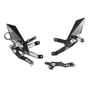 LIGHTECH ADJUSTABLE REAR SETS WITH FIXED FOOTRESTS BMW S 1000 RR 2015-2018 (STANDARD/REVERSE)