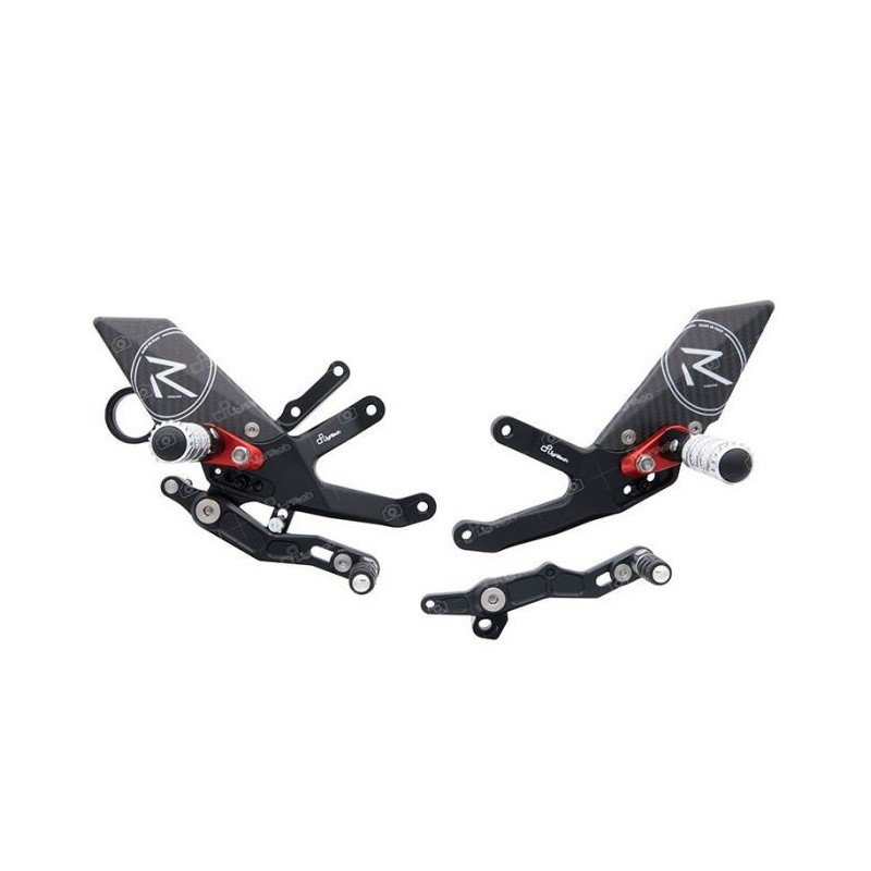 LIGHTECH R-VERSION ADJUSTABLE REAR SETS WITH ARTICULATED FOOTRESTS BMW S 1000 R 2017-2020 (STANDARD AND REVERSE SHIFTING