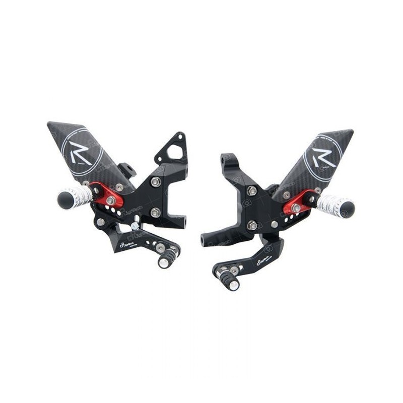 LIGHTECH R-VERSION ADJUSTABLE REAR SETS ARTICULATED FOOTRESTS DUCATI 1299 PANIGALE 2015-2017 (STANDARD SHIFTING)