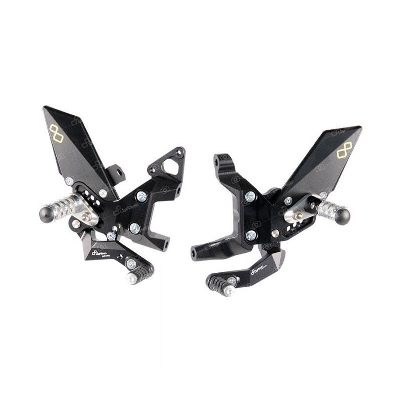 JUEGOS TRASEROS REGULABLES LIGHTECH CON ESTRIBERAS ARTICULADOS DUCATI 899 PANIGALE 2013-2015 (INVERTIDA)