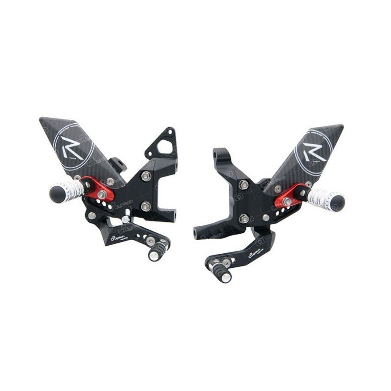 JUEGOS TRASEROS REGULABLES LIGHTECH R-VERSION CON ESTRIBERAS ARTICULADOS DUCATI 1299 PANIGALE 2015-2017 (CAJA DE CAMBIOS DE