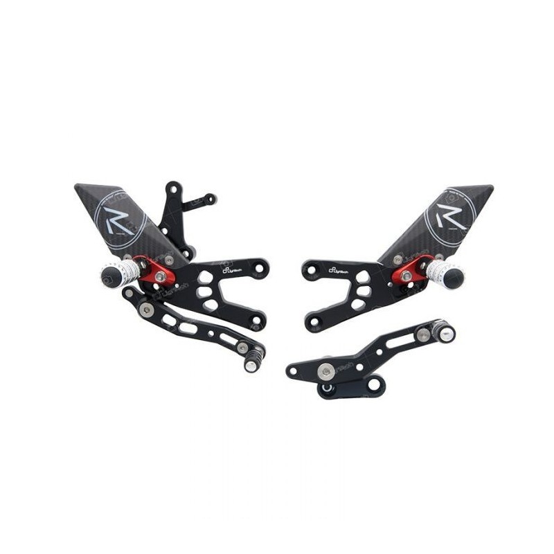 JUEGOS TRASEROS REGULABLES ESTRIBERAS ARTICULADAS LIGHTECH R-VERSION HONDA CBR 600 RR 2007-2017 (NORMAL/INVERTIDA)