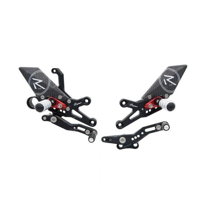 PEDANE ARRETRATE REGOLABILI LIGHTECH R-VERSION POGGIAPIEDI SNODATI HONDA CBR 1000 RR 2008-2019 (STANDARD/ROVESCIATO)