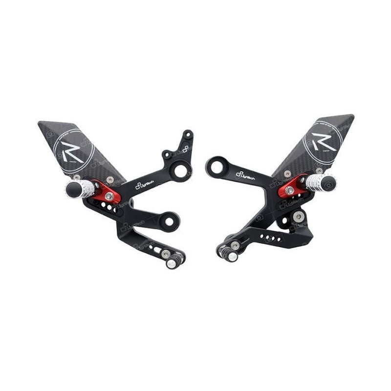 PEDANE ARRETRATE REGOLABILI LIGHTECH R-VERSION CON POGGIAPIEDI SNODATI KTM 790 DUKE 2018-2020 (STANDARD/ROVESCIATO)