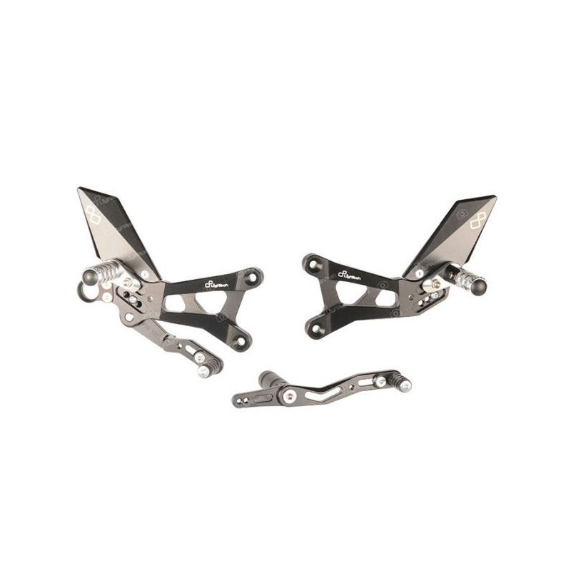 JUEGOS TRASEROS REGULABLES LIGHTECH CON ESTRIBERAS ARTICULADOS YAMAHA R6 2008-2016 (NORMAL/INVERTIDA)