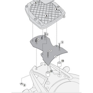 SPEZIFISCHER TOPCASE TRÄGER GIVI FÜR TOPCASE MONOKEY SUZUKI V-STROM 650 2012-2016