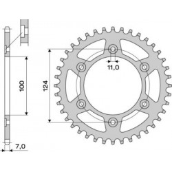 CORONA IN ACCIAIO PER CATENA 525 DUCATI SUPERSPORT 1000 2004-2006