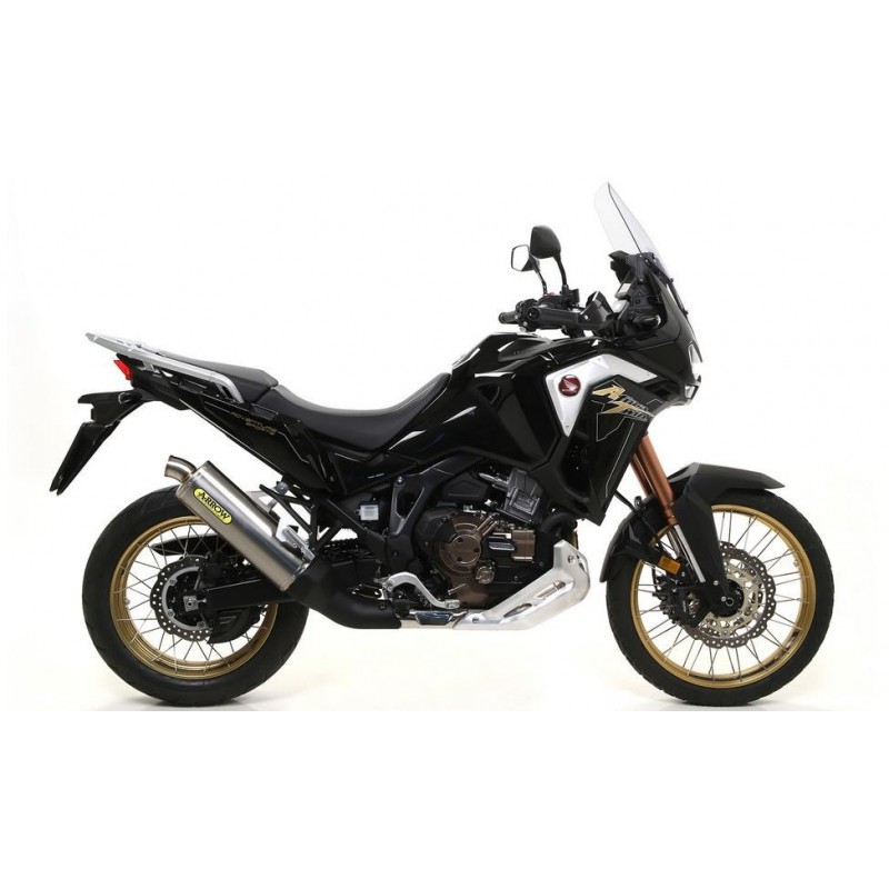 TERMINALE ARROW MAXI RACE-TECH HONDA AFRICA TWIN 1100 2020-2023, ALLUMINIO DARK, OMOLOGATO
