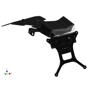 LICENSE PLATE SUPPORT BMW R NINE T URBAN GS 2017-2020, WITH ADJUSTABLE INCLINATION