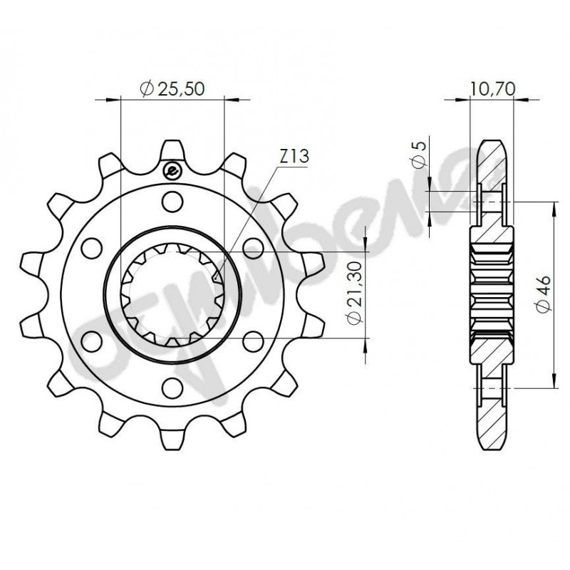 PIGNONE IN ACCIAIO PER CATENA 525 BENELLI TRK 502 2018-2020, TRK 502 X 2018-2020