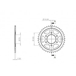 CORONA DE ACERO PARA CADENA 525 DUCATI MULTISTRADA 950 S 2019-2020