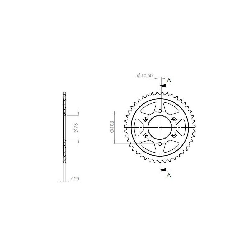 CORONA DE ACERO PARA CADENA 525 DUCATI MULTISTRADA 950 S 2019-2020