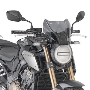 WINDSHIELD GIVI HONDA CB 650 R 2019-2020, SMOKED, WITH MOUNTING KIT