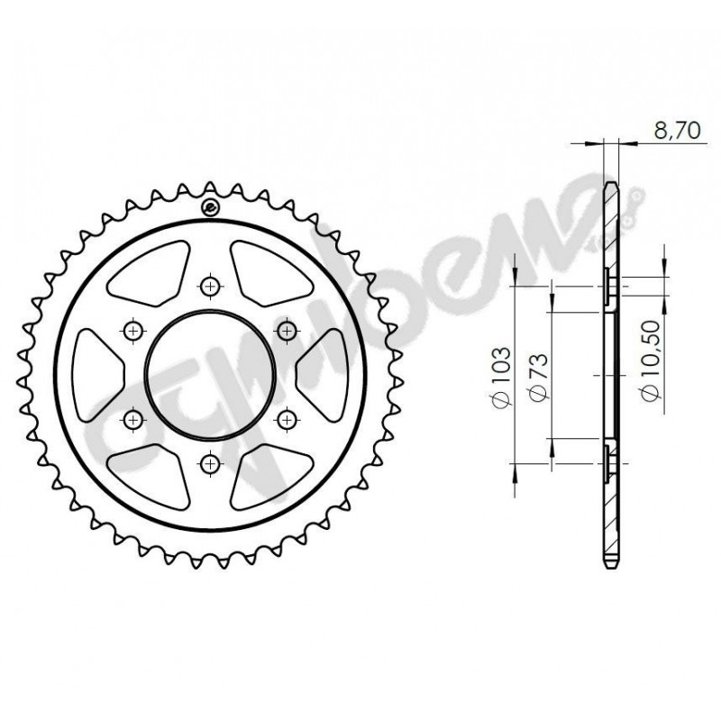 STEEL REAR SPROCKET FOR 530 CHAIN DUCATI MULTISTRADA 1200 ENDURO 2016-2018