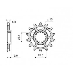 PIGNONE IN ACCIAIO PER CATENA 520 KAWASAKI ZX-9R 1998-2003