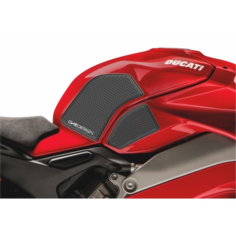 COPPIA ADESIVI ONEDESIGN GRIP SERBATOIO DUCATI PANIGALE V4 2018-2021, NERO