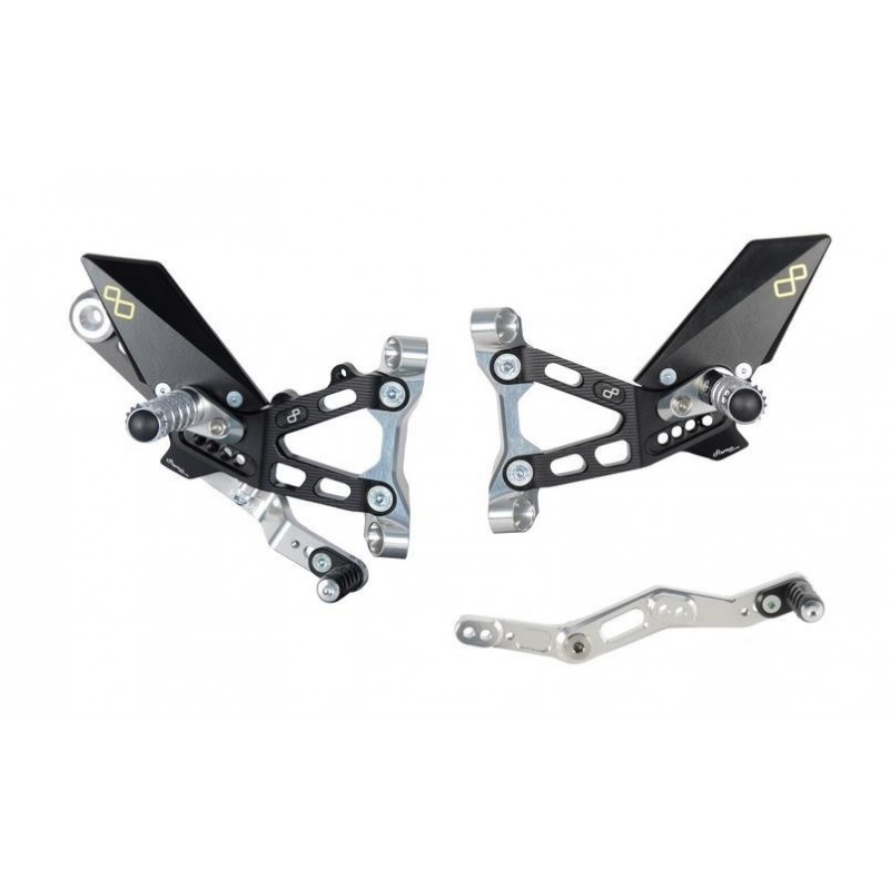 LIGHTECH ADJUSTABLE REAR SETS WITH ARTICULATED FOOTREST BMW S 1000 RR 2019-2020 (STANDARD AND REVERSE SHIFTING)