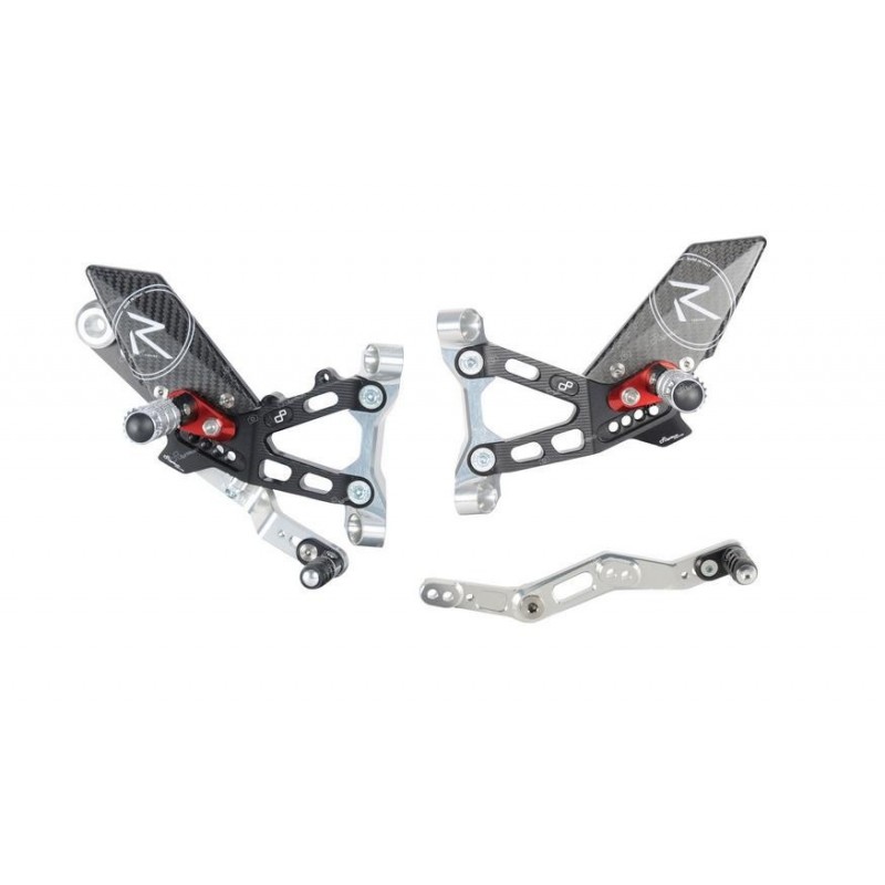 LIGHTECH R-VERSION ADJUSTABLE REAR SETS WITH ARTICULATED FOOTRESTS BMW S 1000 RR 2019-2020 (STANDARD/REVERSE)