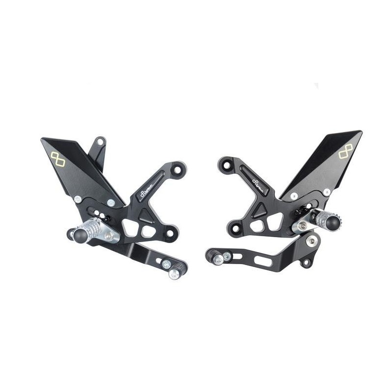 JUEGOS TRASEROS REGULABLES LIGHTECH CON REPOSAPIES FIJOS KAWASAKI Z 900 2017-2020 (NORMAL/INVERTIDA)