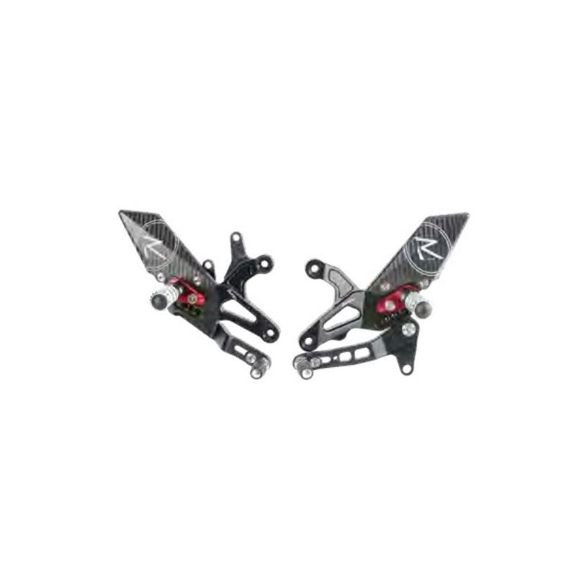 LIGHTECH R-VERSION ADJUSTABLE REAR SETS WITH ARTICULATED FOOTREST KAWASAKI ZX-6R 2007-2012