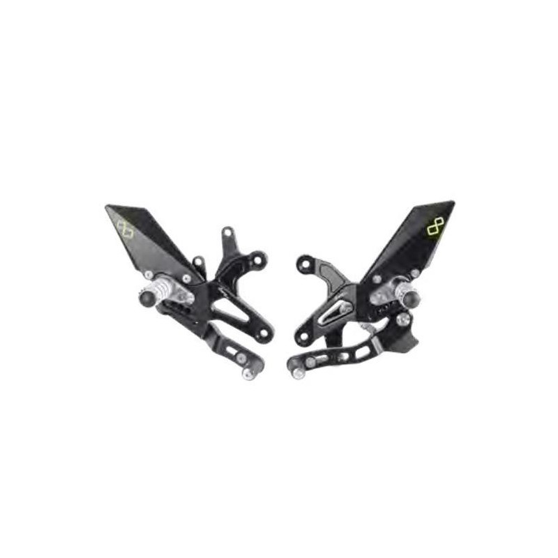 JUEGOS TRASEROS REGULABLES LIGHTECH CON REPOSAPIÉS FIJOS KAWASAKI ZX-6RR 2005-2006 (CAJA DE CAMBIOS DE MARCHA ATRÁS)