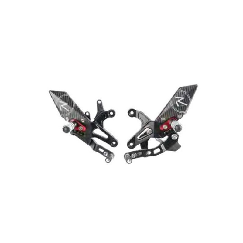 LIGHTECH R-VERSION EINSTELLBARE HINTERE SETS MIT GELEGELTEN FUSSPEGS KAWASAKI ZX-6RR 2005-2006 (INVERTIERT)