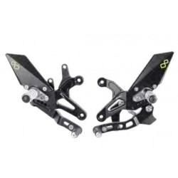 JUEGOS TRASEROS REGULABLES LIGHTECH CON REPOSAPIES FIJOS KAWASAKI ZX-6R 2007-2012 (INVERTIDA)